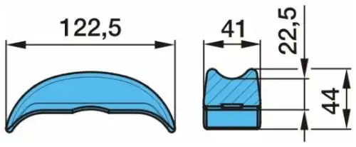 сегмент! L=122.5 H=22.5/44 Шир=41 стремянки п/рессорыBPW 03.345.23.02.1