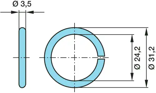 кольцо стопорное ! ролика 24x31x3.5 BPW 03.310.70.15.0
