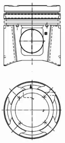 поршень !d128 R6 MAN TGA дв.D2876 LF12/LF13 EURO3 2002 -> 99 697 600 KS