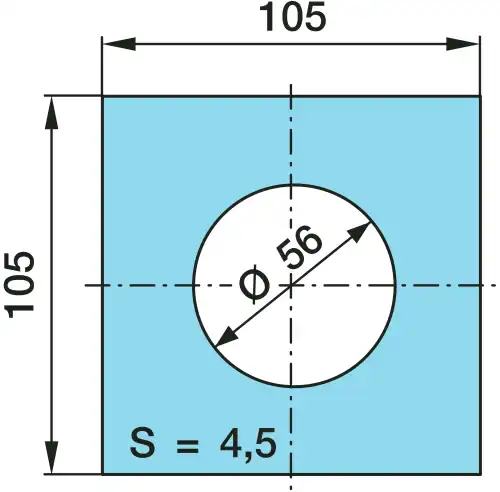 пластина кронштейна подвески !(м) D56 105x105x4.5 BPW 03.281.15.03.0