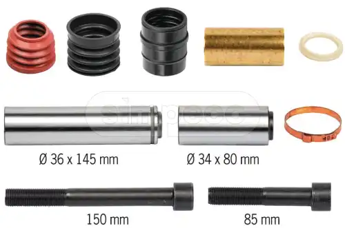 р/к дискового тормоза! 10(мрп) направл., болты, втулки, пыльники, зажим KNORR SB5/SN5 SP0501.0330 SIMPECO