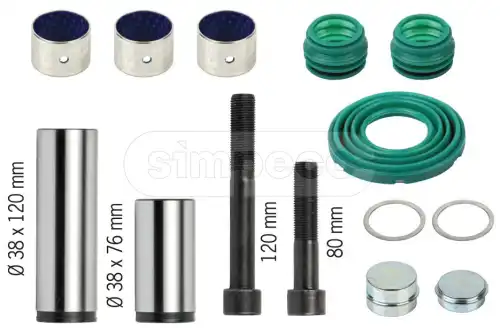 р/к диcкового тормоза! направляющие втулки,болты, уплотн. PAN19,19-1plus,22-1 SAF,DAF SP0502.0040 SIMPECO