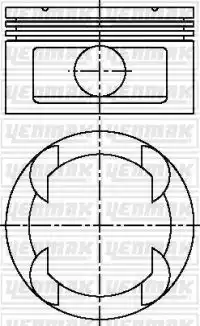 поршень в сборе! поршень+кольца +1.00 Opel Omega/Sintra 3.0 X30XE 94-99 31-03812-100 YENMAK