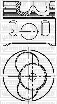поршень в сборе! поршень+кольца d81.01 STD VW TR 2.5TDi 96> 31-04308-000 YENMAK