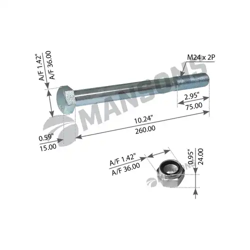 болт! с гайкой M24x260 VOLVO FH12/FH16 900.438 MANSONS