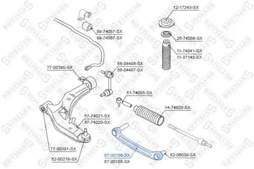 Рычаг подвески STELLOX 57-00156-SX слева верхний Nissan Primera all 02>
