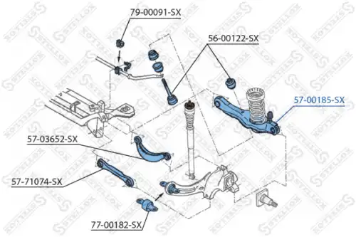 Рычаг подвески STELLOX 57-00185-SX задний нижний Ford Focus 98-04