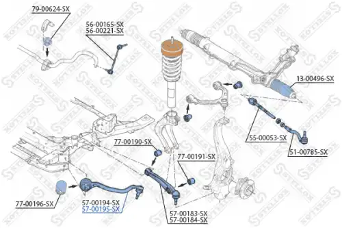 Рычаг подвески STELLOX 57-00195-SX справа BMW E70/E71 07>