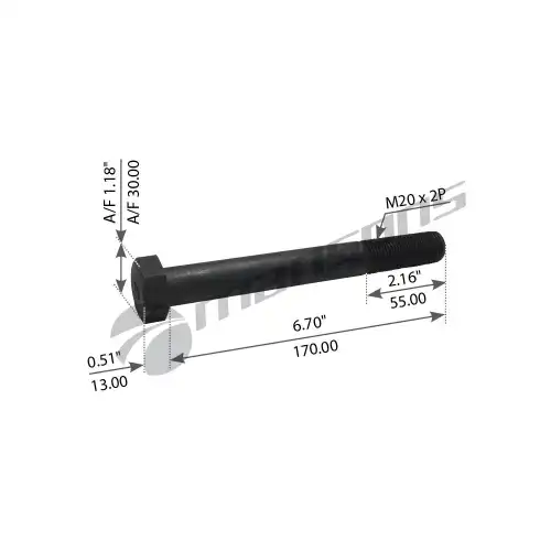болт амортизатора! М20х2x55 L=170 Schmitz 780.020 MANSONS