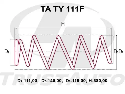 Пружина усиленная 50 TATY111F TRUSTAUTO