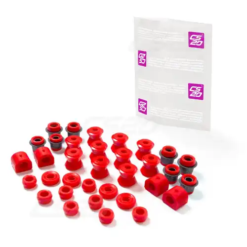 Комплект сайлентблоков и втулок 2101/2107 DRIVE КРАСНЫЙ состоит из:код 05910/06077/05797/05752 10431 CS20