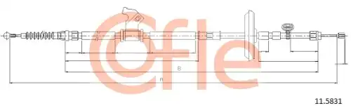 Трос ручного тормоза COFLE 92.11.5831