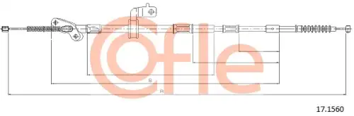 Трос ручного тормоза COFLE 92.17.1560