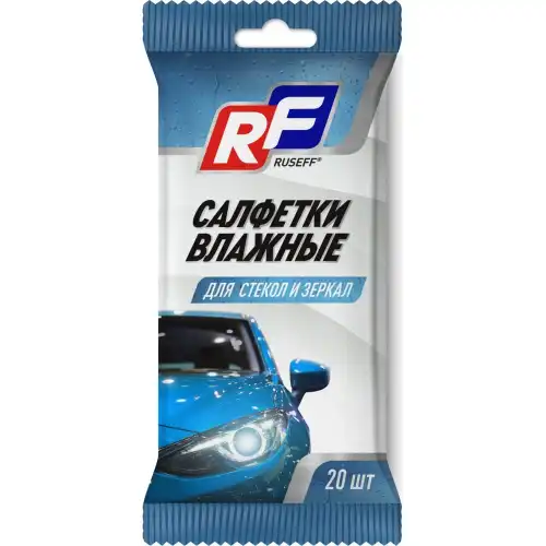 26543N 26543N RUSEFF Салфетки влажные для стекол и зеркал (20 шт)
