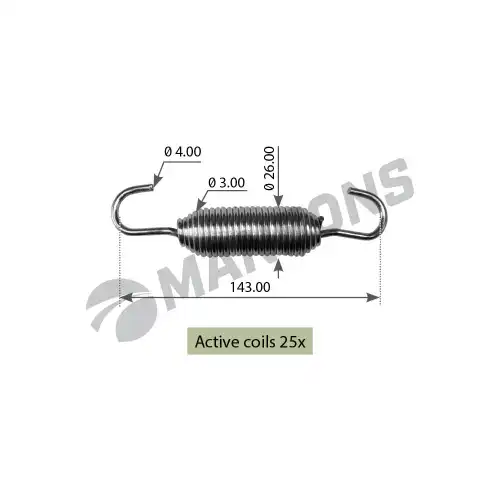 Пружины барабанных тормозных колодок MANSONS SPR001