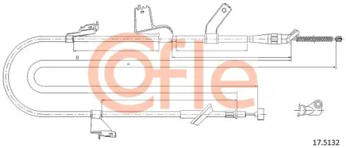 Трос ручного тормоза COFLE 92.17.5132