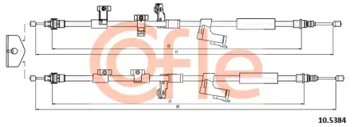 Трос ручного тормоза COFLE 92.10.5384