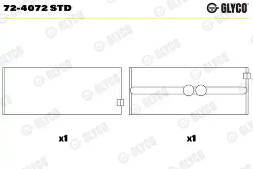 вкладыши коренные пара.!7x SCANIA дв. DC12/DC16/DSC12/DT12 1996> 72-4072 STD GLYCO