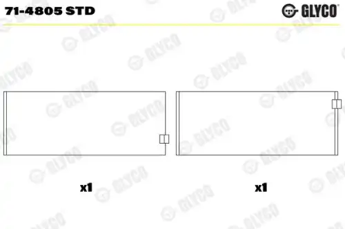 вкладыши шатунные! STD(1) BMW E87/E90/E60/E65/E84/E83/E71 2.0D/3.0D M47/M57/N57 04> 71-4805 STD GLYCO