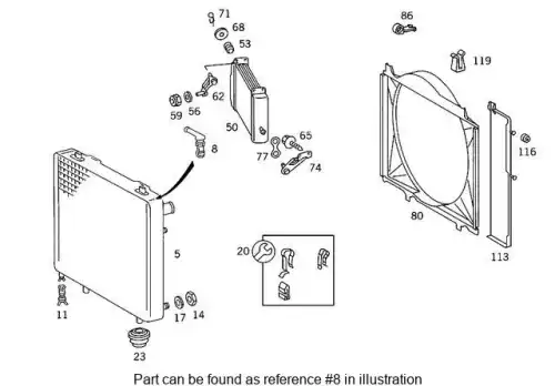 штуцер системы охлаждения! MB W463 G-Class 000 500 08 94