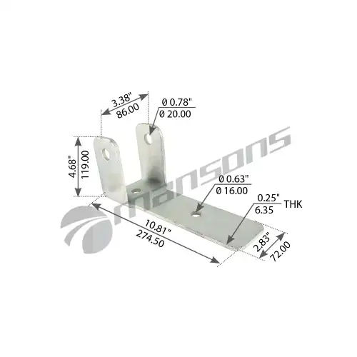 кронштейн амортизатора! (м)задний, нижний, правый/левый, под 2-ух листовую рес. FRL MFL130 MANSONS
