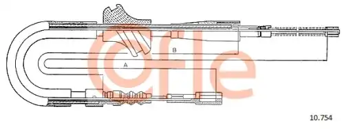 Трос ручного тормоза COFLE 92.10.754