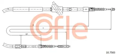 Трос ручного тормоза COFLE 92.10.7583