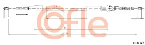 Трос ручного тормоза COFLE 92.10.6043