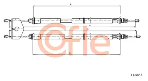 Трос ручного тормоза COFLE 92.11.5453