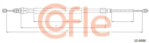 Трос ручного тормоза COFLE 92.10.6686