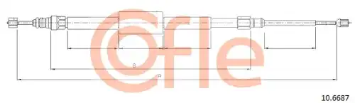 Трос ручного тормоза COFLE 92.10.6687