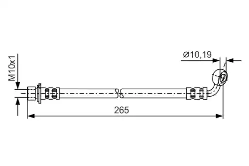 шланг торм. зад. п. Toyota Land Cruiser 4.7/4.2TD 98> L=265 1 987 481 128 BOSCH