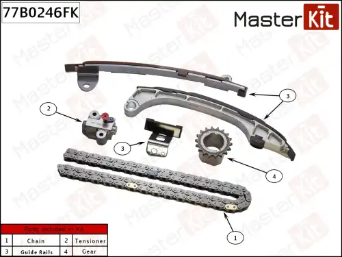 к-кт цепи ГРМ! Toyota Camry V50/V70/ RAV4 ZSA4 2.5 2AR-FE 11> 77B0246FK MASTERKIT