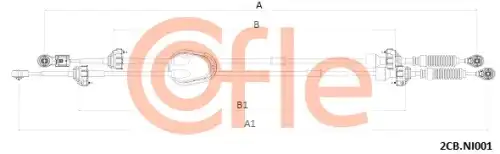 Трос коробки переключения передач (КПП) COFLE 92.2CB.NI001