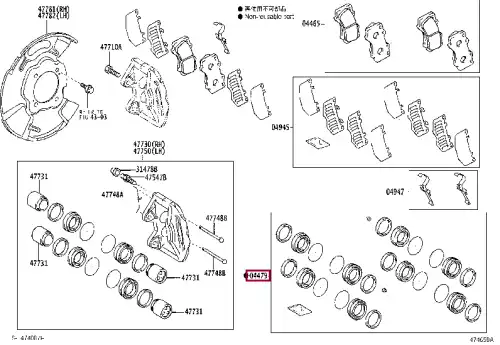 ремкомплект тормозного суппорта! переднего Toyota 04478-0K130 TOYOTA / LEXUS