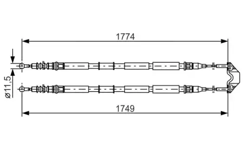 Трос ручного тормоза BOSCH 1 987 477 163