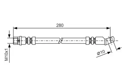 шланг тормозной передний! L=280mm VAZ 2110-2112/Kalina/Priora/Granta 1 987 481 014 BOSCH