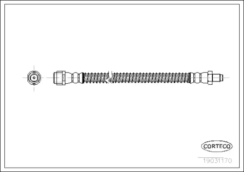 шланг тормозной задний! L=245 MB W220 2.8-6.0/3.2CDI/4.0CDI 99-06 19031170 CORTECO