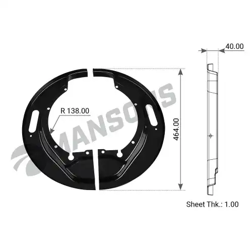 щиток пылезащитный! к-т на сторону (верхний+нижний) DAF 200.309 MANSONS