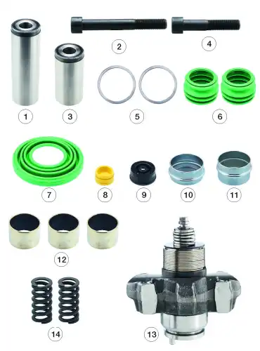 р/к диcкового тормоза ! 14(мр) направляющие втулки,болты и пыльники PAN17 DAF,Iveco 0810 30117 ANDAC