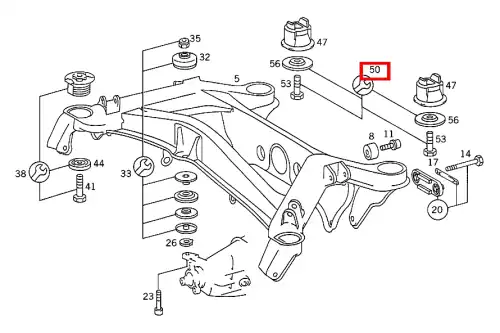 р/к крепления заднего подрамникаMB W124/W129/W201 124 350 67 08