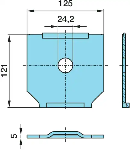 пластина полурессоры! 24.2mm 120x125x5 BPW 03.164.35.04.0