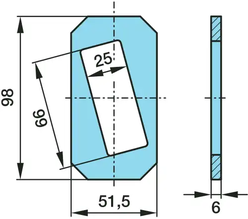 пластина кронштейна полурессоры! 98х51,5х6  BPW 03.281.44.25.0