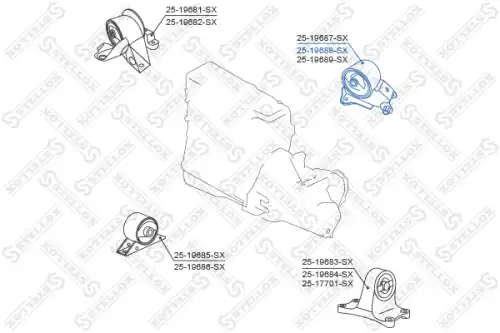 Подушка крепления двигателя STELLOX 25-19688-SX
