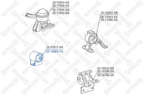 Подушка крепления двигателя STELLOX 25-19064-SX