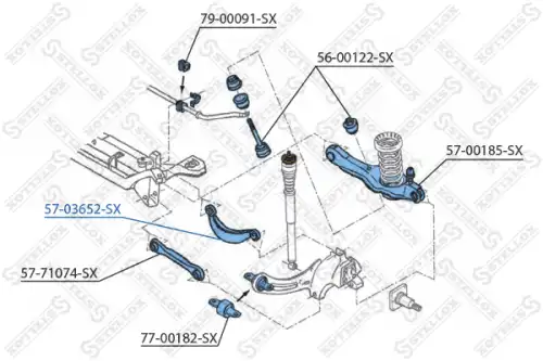 Рычаг подвески STELLOX 57-03652-SX задняя ось верхний Ford Focus 98-04