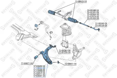 Рычаг подвески STELLOX 57-03690-SX справа
