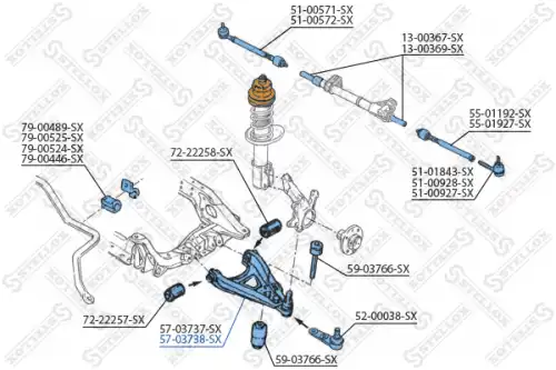 Рычаг подвески STELLOX 57-03738-SX справа