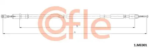 Трос ручного тормоза COFLE 92.1.ME001