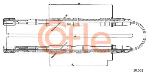 Трос ручного тормоза COFLE 92.10.562